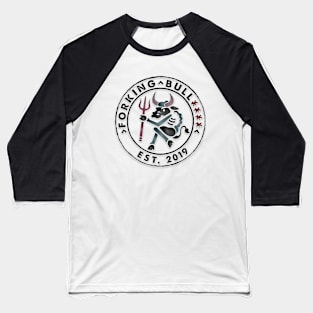 Forking Bull Combined Mark Logo Treatment Baseball T-Shirt